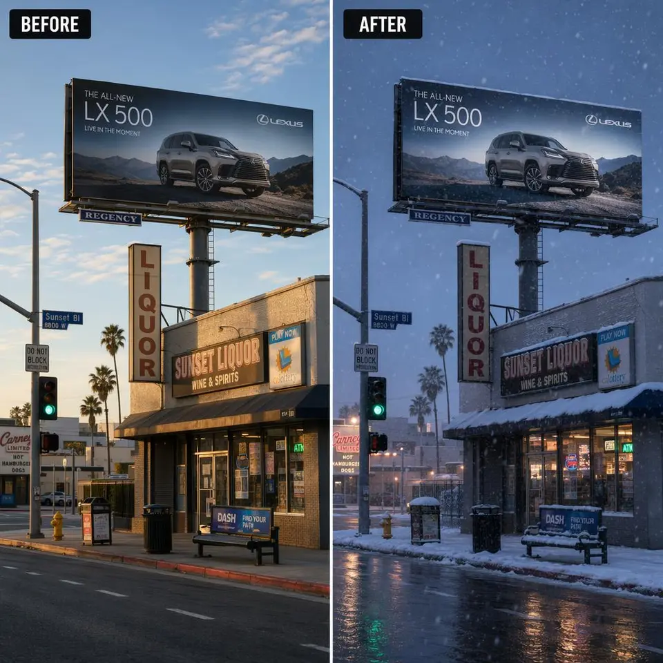 GPT Image 2 weather lighting edit example